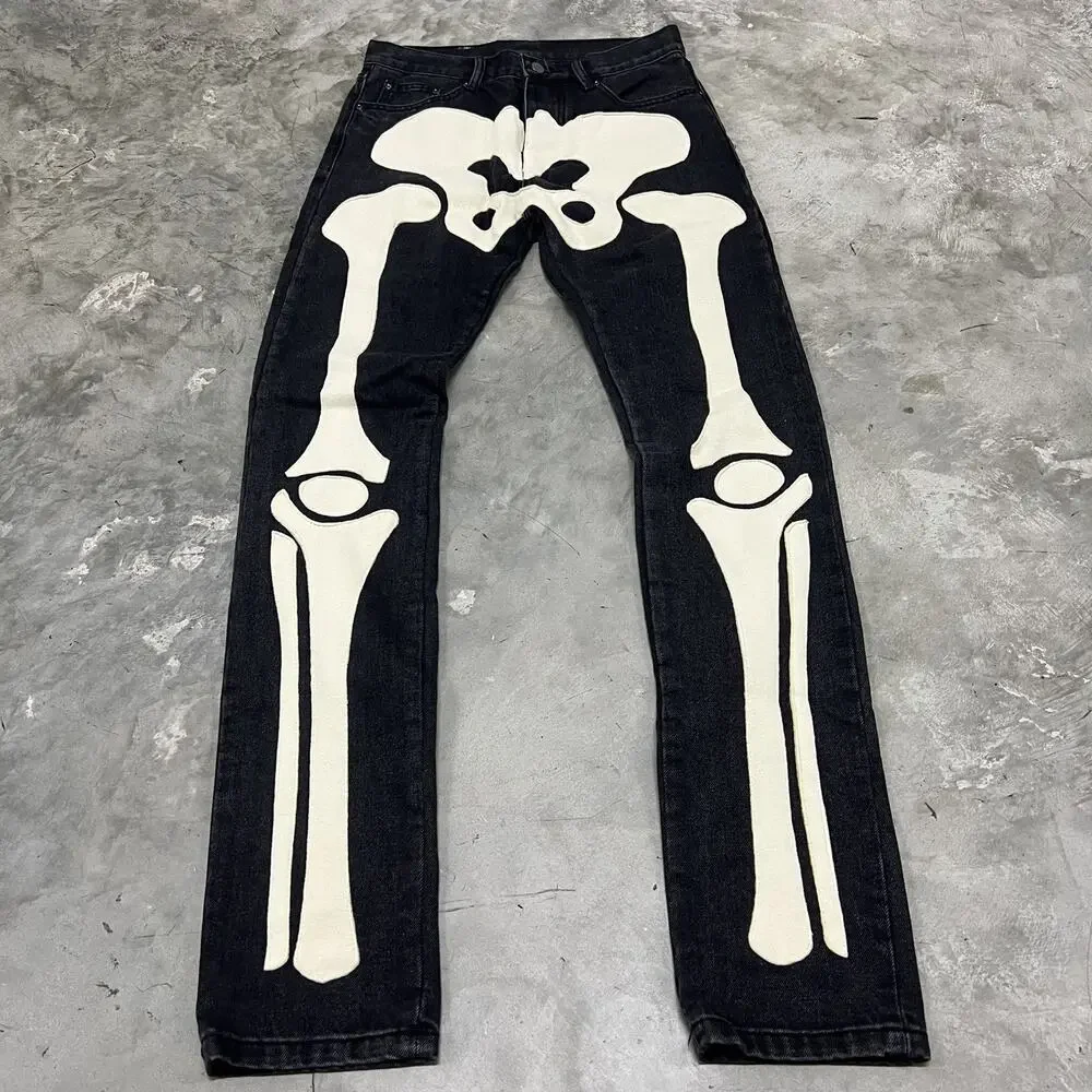 MNML Skeleton Bones Men's Or Women’s Denim Jeans Size 29x35